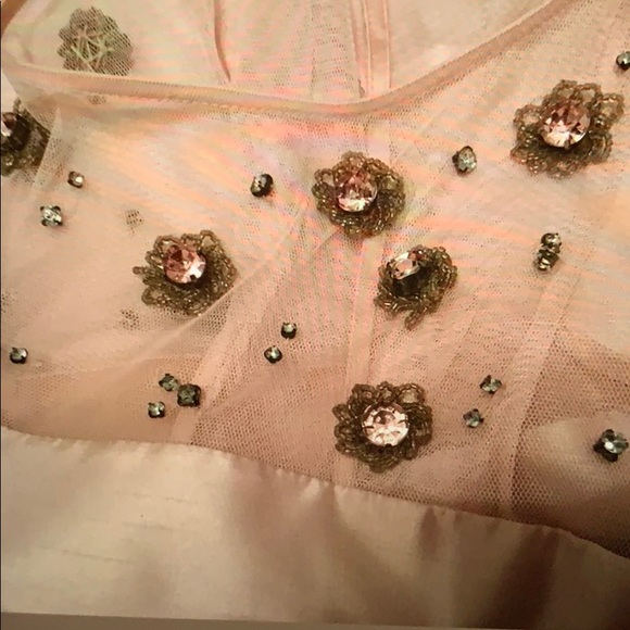 Size 12 Pink Rhinestone Mesh Neck Prom Party Dress - Picture 3 of 8